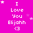 A bright pink background displays repeated text "I Love You Elijahh <3" with scattered white stars, some of which change position across frames.