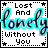 A 48x48 pixel animated contact sheet showing six frames of a buddy icon with the text "Lost And Lonely Without You" in black and cyan, bordered by stars and dotted lines on a white background.