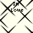 Black and white pixelated pattern with 'In Love' text in four quadrants, featuring shifting geometric lines forming diamond shapes.