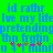 Pixelated blue text on bright green background with pink and brown symbols at bottom, repeated in mirrored layout.