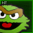 Green cartoon character with brown eyebrows and red lips, displayed in a of identical static images with 'Oscar' text above each