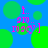 A static digital image with a blue background featuring green circular shapes and pink text reading 'f. 210. 1020]'.