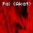 Red-toned pixelated image with white text 'Fai <Akat>' repeated across the top and bottom left, featuring a gray rectangular overlay on the bottom right.