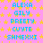 Pixelated text names in cyan on pink background with yellow stars, arranged in repeating pattern