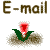 A 2x2 contact sheet of four animated email icon frames showing a red mailbox with green leaves and brown soil, transitioning through different states including closed, open, and falling apart.