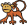 Pixelated cartoon monkey with tan face, brown and orange body, white accents on limbs, standing against gray background.