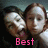 Two people in close pose with one person's head resting on the other's shoulder, text below reads 'Best Friends For Life' in pink.