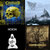 A pixelated image divided into four quadrants showing a yellow skull, a ship at sea, a white chess piece, and a brown book.