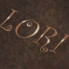 Repeated 'LORI' text in ornate gold lettering on a dark brown textured background with subtle light effects.