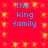 Red background with yellow starburst patterns and blue text reading 'The king family' in four identical quadrants.