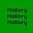 Green background with repeated 'Mallory' text in black pixelated font, some instances highlighted by bright green rectangular overlays.