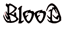Animated contact sheet showing six frames of a blood-themed text animation with red splatter effects on black stylized lettering.