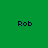 Four identical pixelated text labels reading "Rob" arranged in a on a solid green background