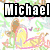 Pixelated of six distinct buddy icon designs featuring hearts, stars, flowers, and text elements in bright colors