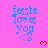 Pixelated blue text "jessie loves you" with a heart symbol on pink background, repeated in pattern