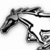 Black-and-white cartoon horse head in profile, facing left with mouth open showing teeth and tongue, rendered as a animation sequence