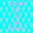 Pixelated cyan background with white circular patterns and repeated pink text reading "steph lee is my life! <3" in a