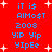 Red background with blue pixelated text reading "IT IS ALMOST 2008 YIP YIP YIPEE" and white starbursts, some frames show faint pink sparkles near the bottom text.