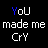 Animated contact sheet of a text-based buddy icon showing sequential changes in color-coded phrases on black background.