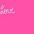 Pixelated pink icon with light-colored cursive text reading 'love' on a solid pink background, rendered in low-resolution style typical of early 2000s instant messaging platforms.