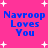 Pink background with white starbursts and blue text reading "Navroop Loves You" in four identical quadrants.