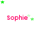 four and four displays the name "Sophie" in pink text with green stars scattered around each instance, some frames showing star movement