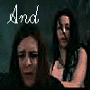 Four- shows two women in dim lighting with text overlays; top-left reads 'And', top-right 'I'm', bottom-left 'Lonesome' as the right woman's pose shifts from standing to embracing