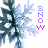 Pixelated snowflake icon with blue and white tones, featuring vertical text reading 'SNOW' in purple on the left side.