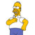 Pixelated character with yellow skin, white shirt, blue pants, and arms raised in a thumbs-up gesture against plain background.