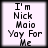 Four identical pixelated text arranged in a , each displaying 'I'm Nick Maio Voy For Me' with slight variations in letter spacing and alignment