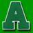 Green letter A with white outline on green background, showing three variations of the same design.