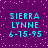 Pixelated cyan text on purple background with pink dots, repeated four times in a