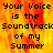 Pixelated text reads 'Your Voice is the Soundtrack of my Summer' over a fiery orange-yellow background with visible repetition.