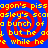 A static image with red spiral patterns on a blue background, overlaid with yellow text repeating phrases like 'agon's pissa' and 'a bunch of' in a pixelated font.