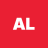 Red background with white pixelated 'AL' text centered in the frame.