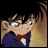 Pixelated anime character with dark hair and glasses in a blue suit, red bow tie, white shirt, next to text reading 'Anime IM' and 'com'