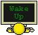 Pixelated icon shows a yellow spherical head with hands gripping a beige monitor displaying green text on black background.