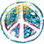 A static image with a peace symbol and text reading "do you feel the weight of the world singing sorrow" on a blue background.