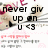 Animated icon with floral background and changing text, displaying 'never give up on u <3', 'i <3 u 4ever', and '@3 Diana <3' across frames.