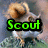 Animated icon shows a cartoon character with brown hair and a white shirt, displaying three text labels: Scout, Master, and Wumpose (Wump) in green pixelated font.