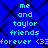 Blue background with black diamond pattern and cyan text reading 'me and taylor friends forever <3' repeated twice in a layout