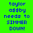 Pixelated text on a bright green background with alternating pink and green rectangular sections displaying the same phrase.
