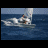 Animated sequence of a sailboat on blue water with white sails, showing motion across frames.