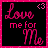 Two side-by-side animated frames of a pixelated buddy icon with pink text and heart symbols on black backgrounds, framed by a bright pink border.