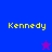 Four display 'Kennedy' text with star symbols; top-left and bottom-right have blue backgrounds, top-right and bottom-left have purple backgrounds