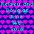 Pixelated cyan text on a heart-patterned background repeats 'Kelsey and Kelsey and Douglas Douglas June 14th 2008' in two identical