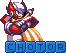 Animated pixel art of a character with red and silver armor holding a sword, transitioning through explosion effects while the text 'CHOTOR' changes letter by letter.