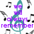 A static image with teal musical notes and black-and-white eighth notes on a white background, featuring purple text reading "we will always remember" and "kim 07-20-07".