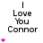 Black text "I Love You Connor" with pink hearts on white background, showing animation of heart count changes across frames.