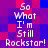 Pixelated text 'So What I'm Still Rockstar!' repeated in a pattern on a purple and blue checkered background